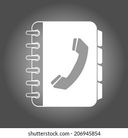 Phone book flat icon. Flat design style.