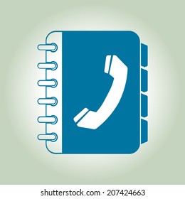 Phone book flat icon. Flat design style.