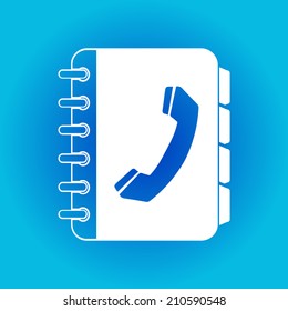 Phone book flat icon. Flat design style.