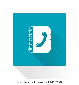 Phone book flat icon. Flat design style.