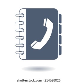 Phone book flat icon. Flat design style.