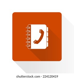 Phone book flat icon. Flat design style.