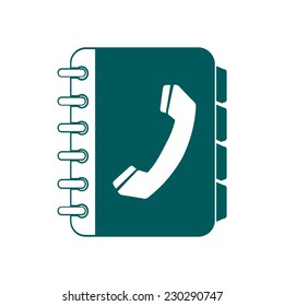 Phone book flat icon. Flat design style.