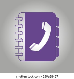 Phone book flat icon. Flat design style.