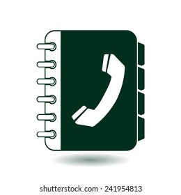 Phone book flat icon. Flat design style.
