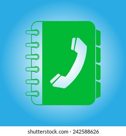 Phone book flat icon. Flat design style.