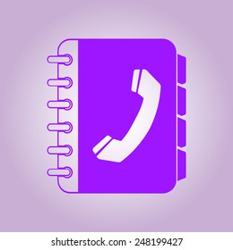 Phone book flat icon. Flat design style.