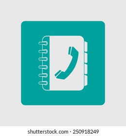 Phone book flat icon. Flat design style.