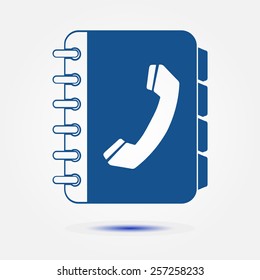 Phone book flat icon. Flat design style.