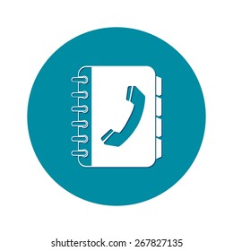 Phone book flat icon. Flat design style.