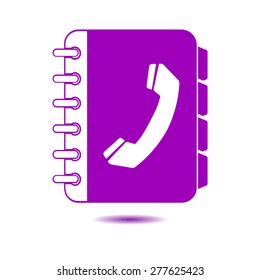 Phone book flat icon. Flat design style.