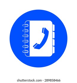 Phone book flat icon. Flat design style.