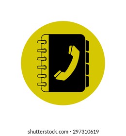 Phone book flat icon. Flat design style.