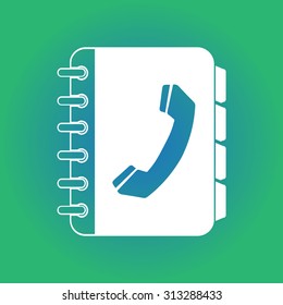 Phone book flat icon. Flat design style.
