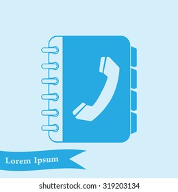 Phone book flat icon. Flat design style.