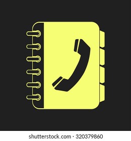 Phone book flat icon. Flat design style.