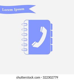 Phone book flat icon. Flat design style.
