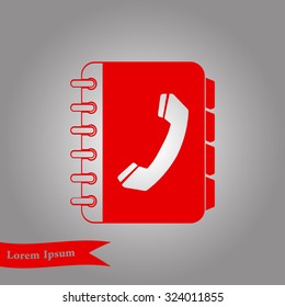 Phone book flat icon. Flat design style.