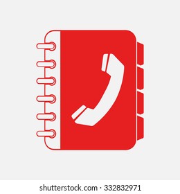 Phone book flat icon. Flat design style.