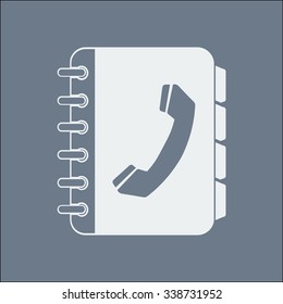 Phone book flat icon. Flat design style.