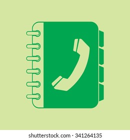 Phone book flat icon. Flat design style.