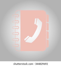 Phone book flat icon. Flat design style.
