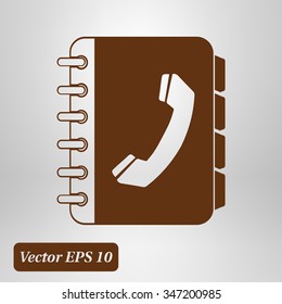 Phone book flat icon. Flat design style.