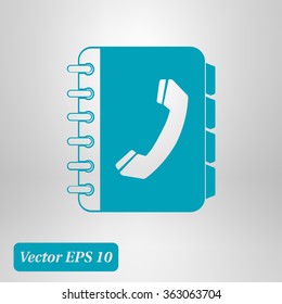 Phone book flat icon. Flat design style.