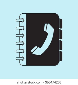 Phone book flat icon. Flat design style.