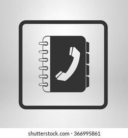 Phone book flat icon. Flat design style.