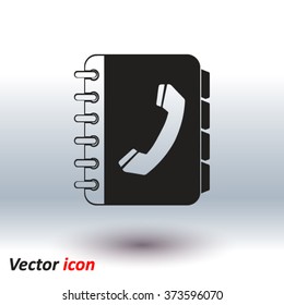 Phone book flat icon. Flat design style.
