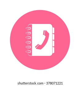 Phone book flat icon. Flat design style.