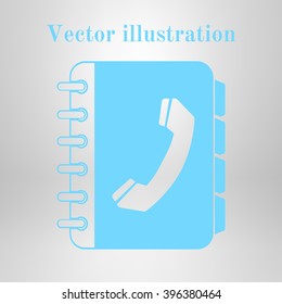 Phone book flat icon. Flat design style.
