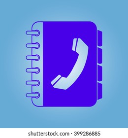 Phone book flat icon. Flat design style.