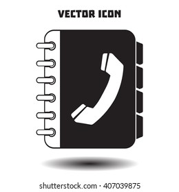 Phone book flat icon. Flat design style.