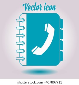 Phone book flat icon. Flat design style.
