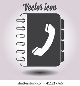 Phone book flat icon. Flat design style.