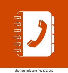 Phone book flat icon. Flat design style.