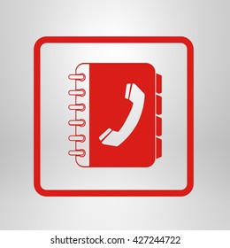Phone book flat icon. Flat design style.