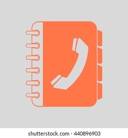Phone book flat icon. Flat design style.