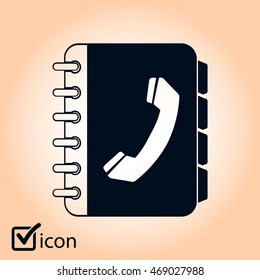 Phone book flat icon. Flat design style.