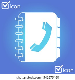 Phone book flat icon. Flat design style.