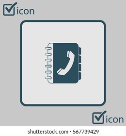Phone book flat icon. Flat design style.