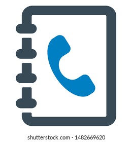 Phone book flat vector icon