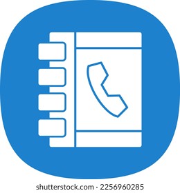 Phone Book Glyph Curve Vector Icon Design