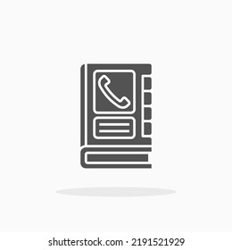 Phone Book glyph icon. Can be used for digital product, presentation, print design and more.