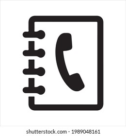 Icono de la libreta de teléfonos, negro. Vector y glifo