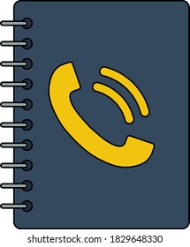 Icono de la libreta de teléfonos. Esquema Editable Con Diseño De Relleno De Color. Ilustración vectorial.