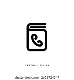Icono de la libreta de teléfonos. Trazo editable