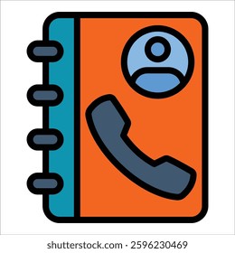 Phone Book Icon Element For Design
